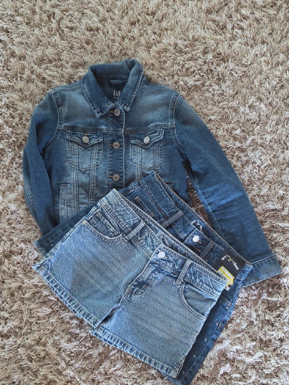 GAP Kids Blue Denim Jacket with Jean Shorts Bundle